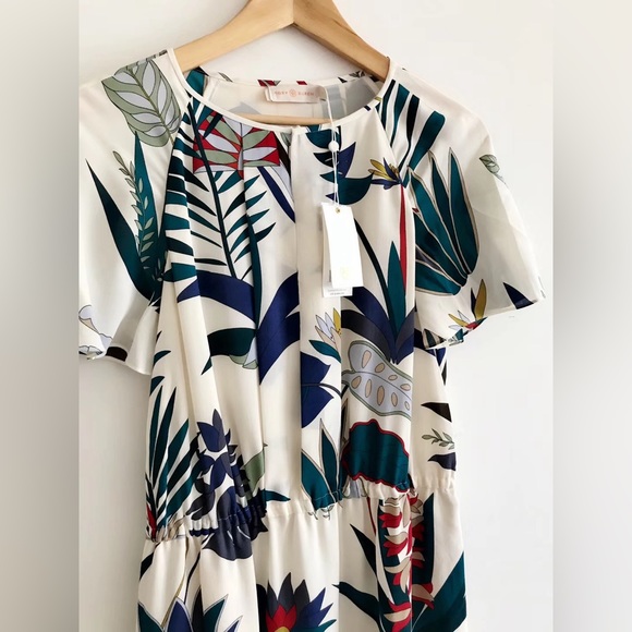 NWT $395 Tory Burch Anatolie Silk Floral Dress - Picture 7 of 11
